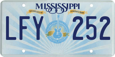 MS license plate LFY252