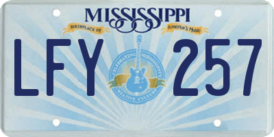 MS license plate LFY257