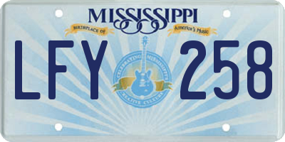 MS license plate LFY258