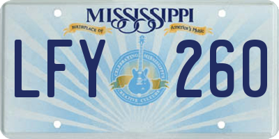 MS license plate LFY260