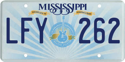 MS license plate LFY262
