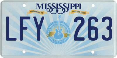 MS license plate LFY263