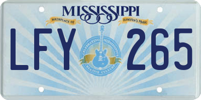MS license plate LFY265