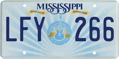 MS license plate LFY266