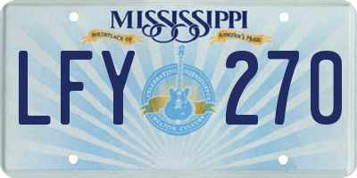 MS license plate LFY270
