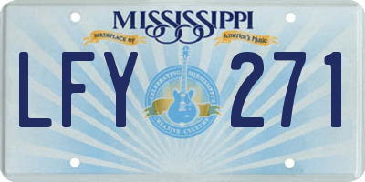 MS license plate LFY271