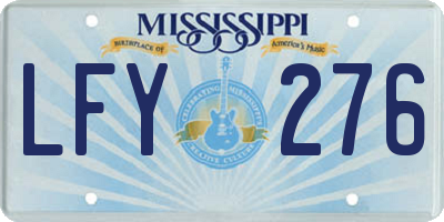 MS license plate LFY276