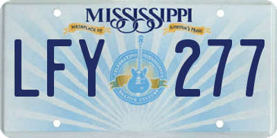 MS license plate LFY277