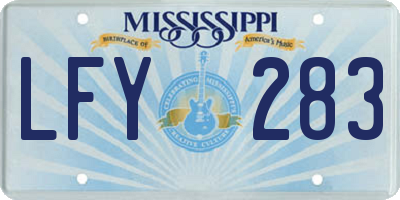 MS license plate LFY283