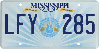 MS license plate LFY285