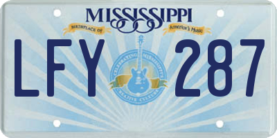 MS license plate LFY287
