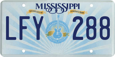 MS license plate LFY288