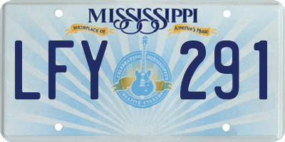MS license plate LFY291