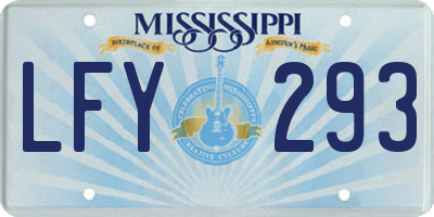 MS license plate LFY293