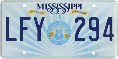 MS license plate LFY294