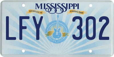 MS license plate LFY302