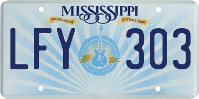 MS license plate LFY303