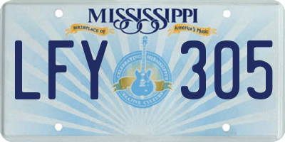 MS license plate LFY305