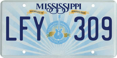 MS license plate LFY309