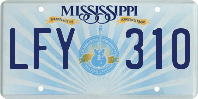 MS license plate LFY310