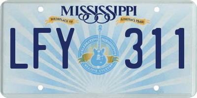 MS license plate LFY311