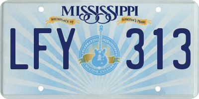MS license plate LFY313