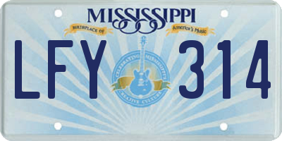 MS license plate LFY314