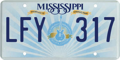 MS license plate LFY317