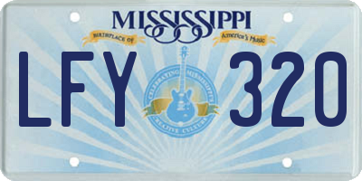 MS license plate LFY320