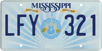 MS license plate LFY321