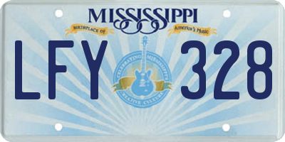 MS license plate LFY328
