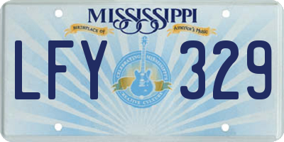 MS license plate LFY329