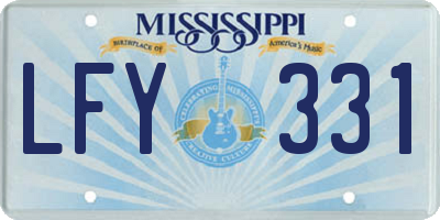 MS license plate LFY331