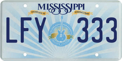 MS license plate LFY333