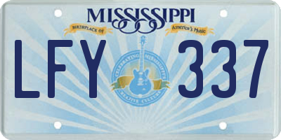 MS license plate LFY337