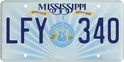 MS license plate LFY340