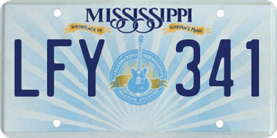 MS license plate LFY341