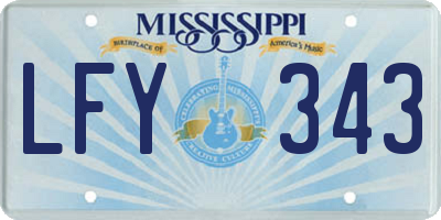 MS license plate LFY343
