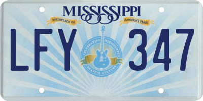 MS license plate LFY347
