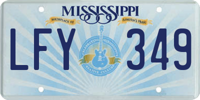 MS license plate LFY349