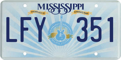 MS license plate LFY351