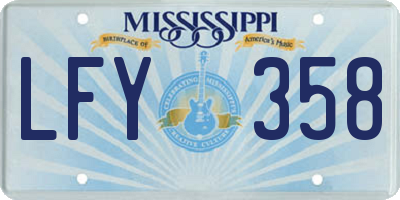 MS license plate LFY358