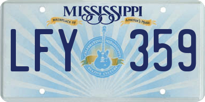 MS license plate LFY359