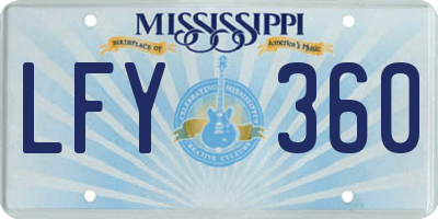 MS license plate LFY360