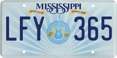 MS license plate LFY365