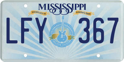 MS license plate LFY367