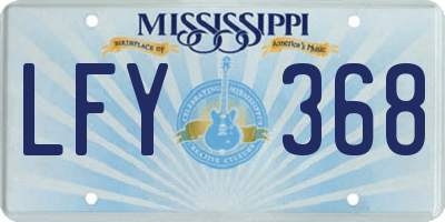 MS license plate LFY368