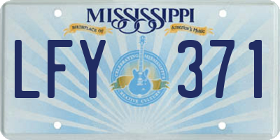 MS license plate LFY371