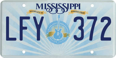 MS license plate LFY372