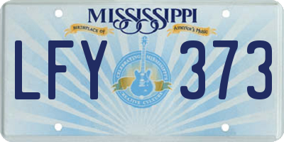 MS license plate LFY373